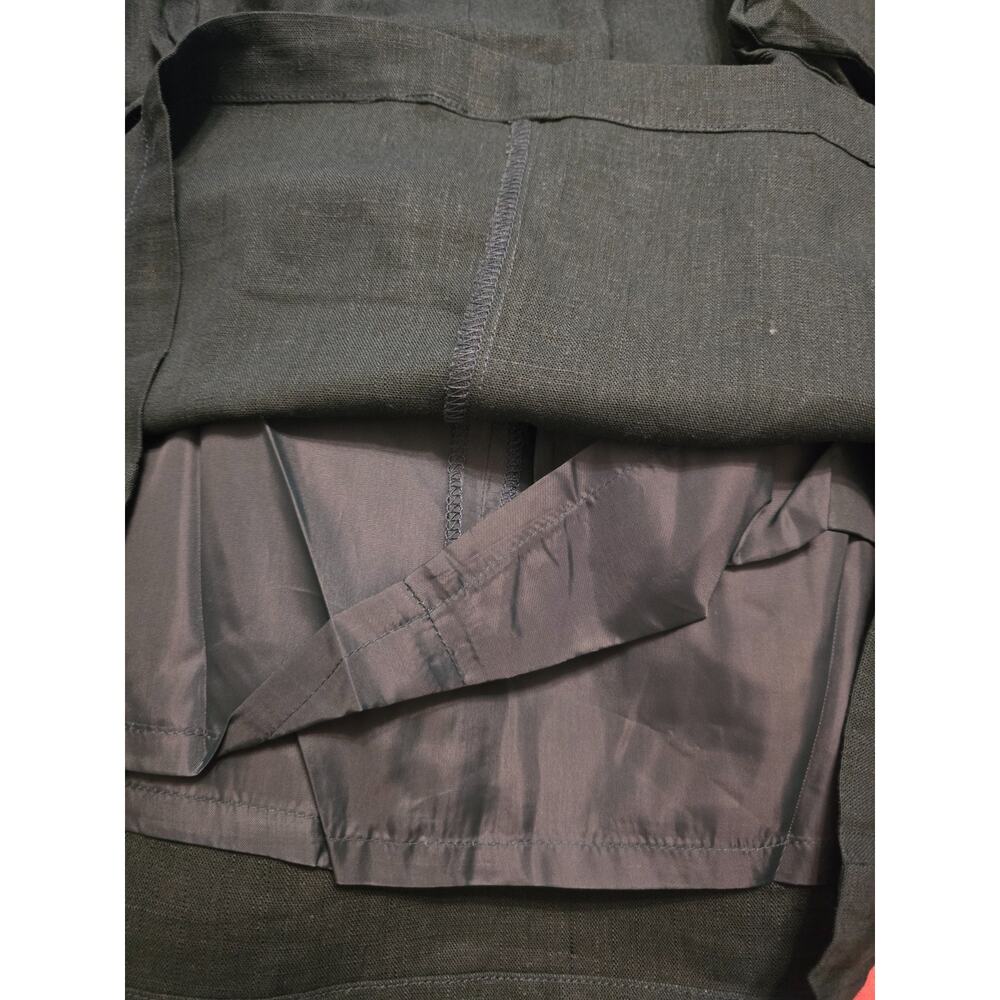 Paperbag Waist Midi Skirt with Self Tie Belt - Green - Picture 7 of 9